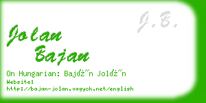 jolan bajan business card